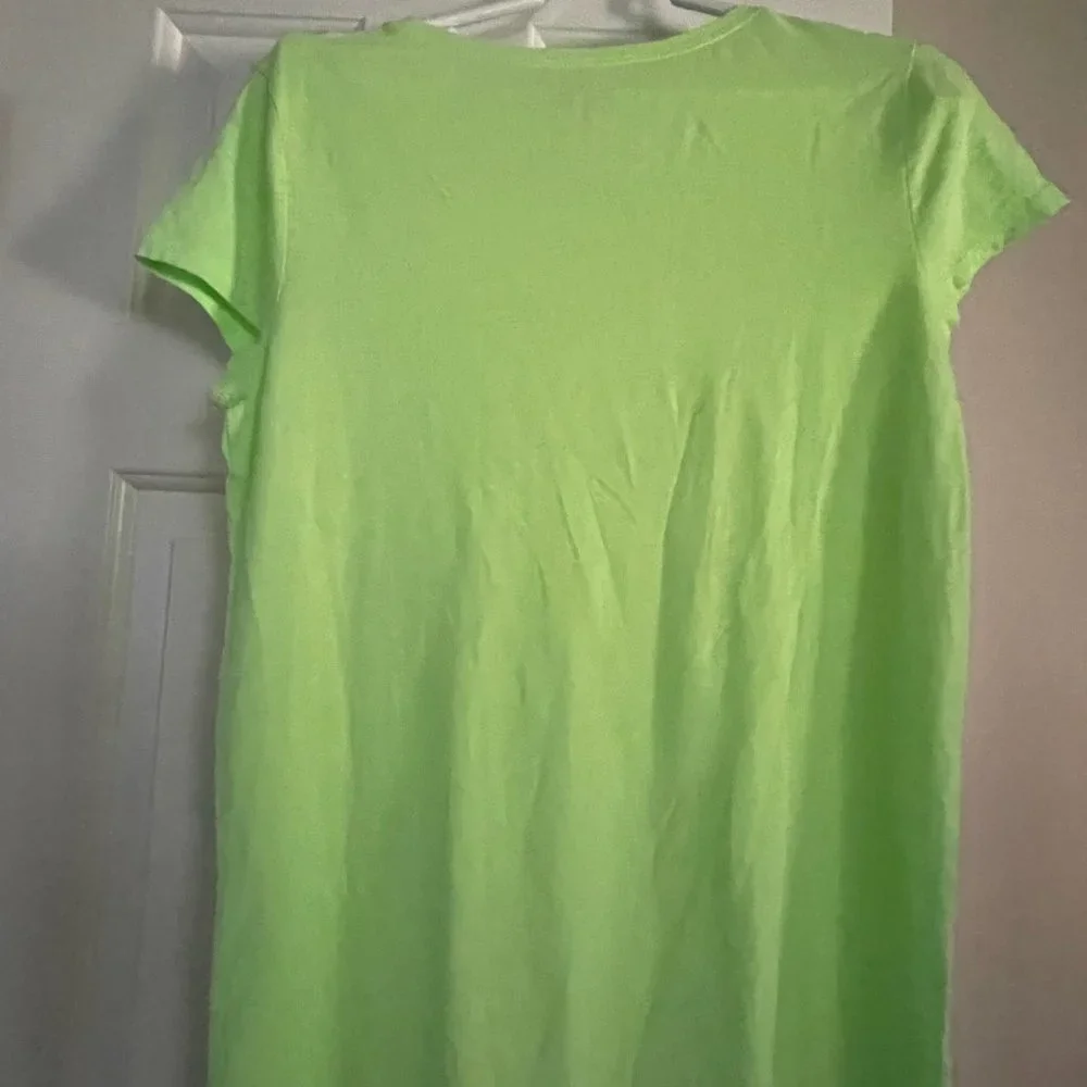 Justice Junior Girls Neon Lime Green Basic Tee Shirt Top Size 20 New with Tags